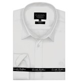 Gentile Bellini Camisa lisa de satén de lujo de negocios Slim Fit - Blanco