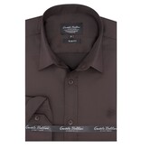 Gentile Bellini Neat Business Camisas Particulares de Raso Hombre - Marrón