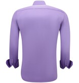 Gentile Bellini Camisa de satén para hombre Neat Formal Slim Fit - Morado