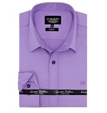 Gentile Bellini Camisa de satén para hombre Neat Formal Slim Fit - Morado