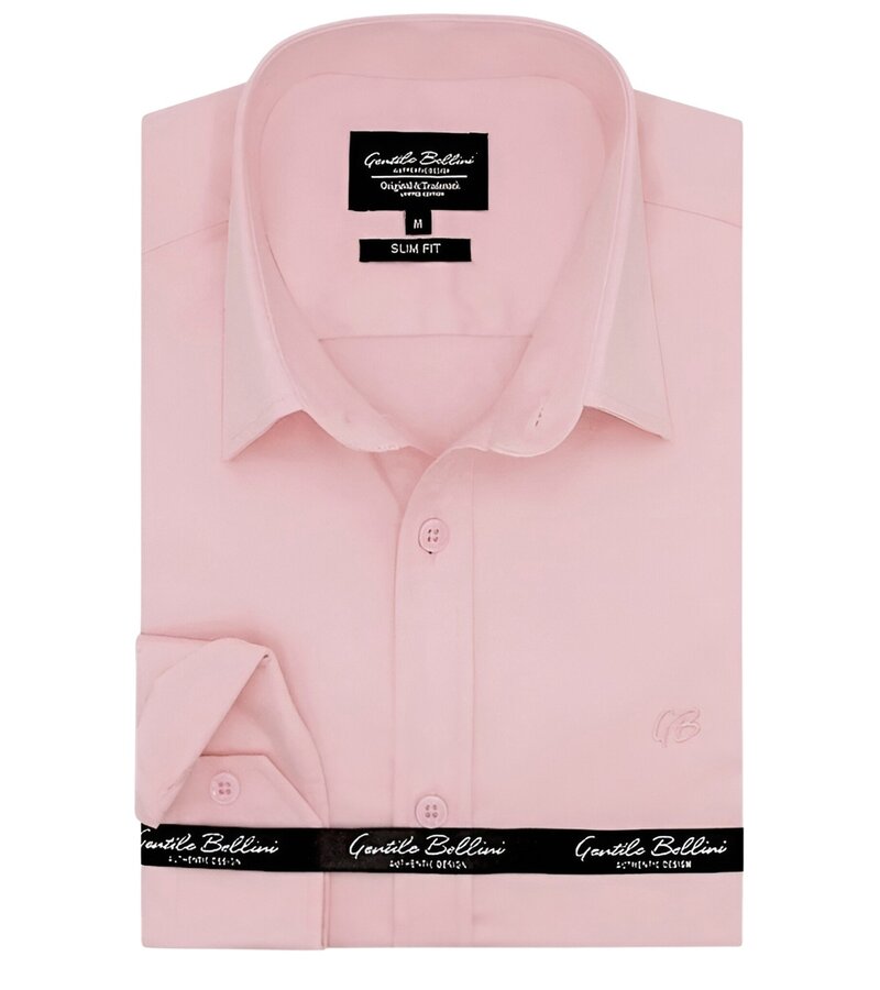 Gentile Bellini Camisa Neat Satin para Hombre Slim Fit - Rosa