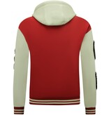 Enos Chaqueta Universitaria Oversize Hombre con Capucha - 8630 - Rojo