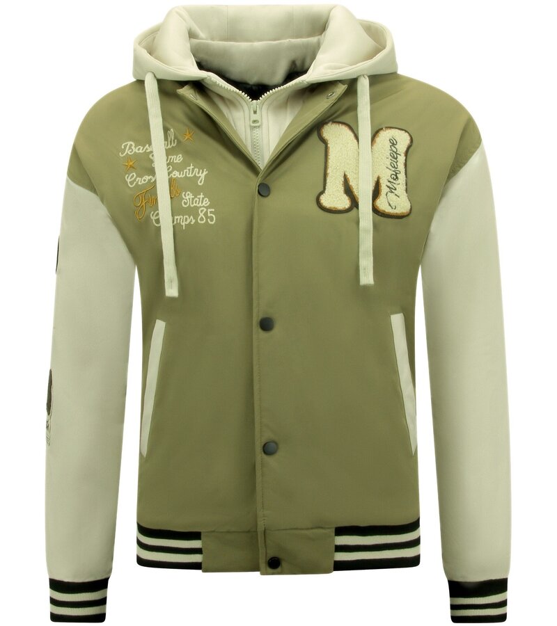 Enos Oversized Baseball Chaqueta Clásica con capucha -8632- Verde