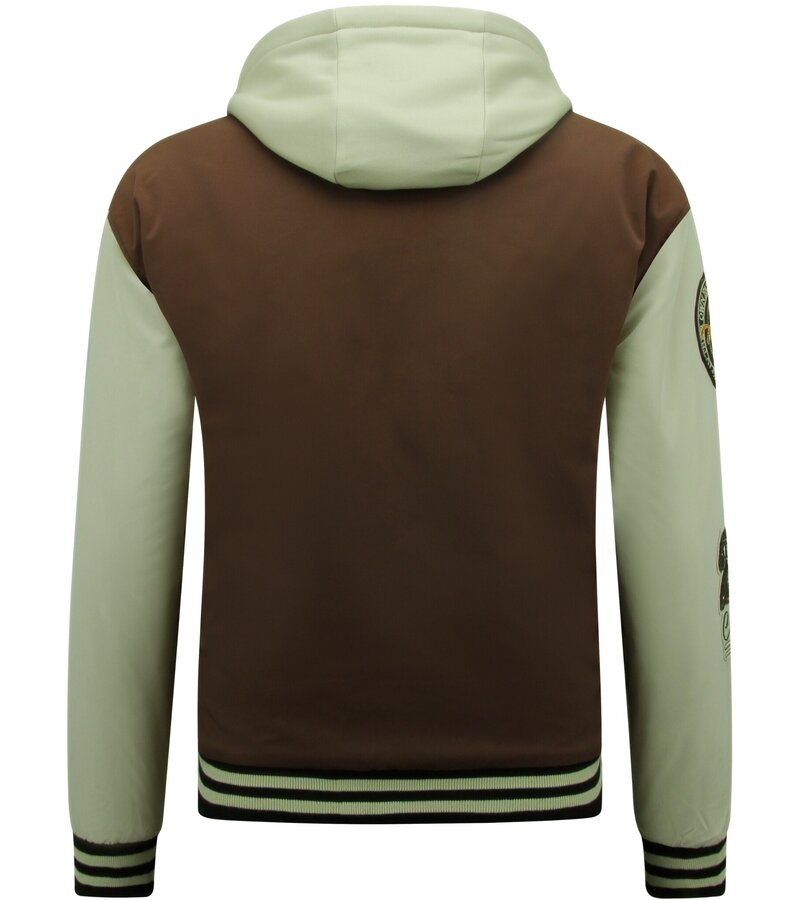 Enos Béisbol Jas met Capuchon Oversized -8632- Bruin