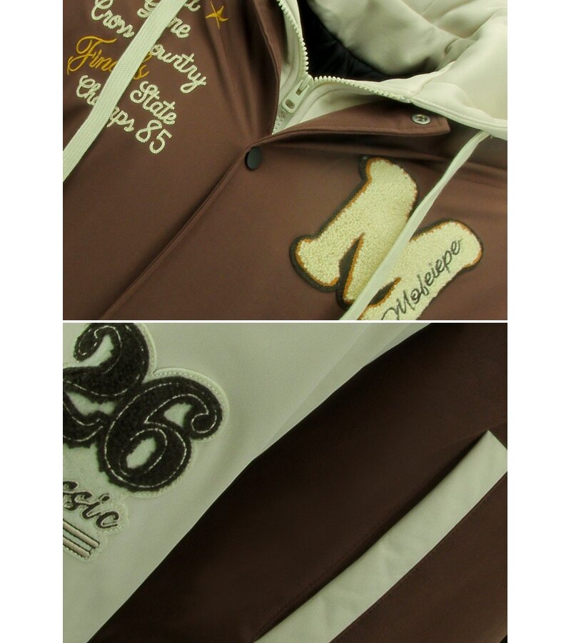 Enos Béisbol Jas met Capuchon Oversized -8632- Bruin