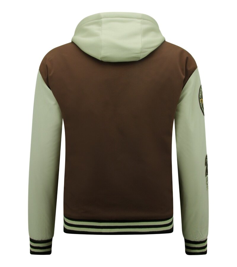 Enos Béisbol Jas met Capuchon Oversized -8632- Bruin