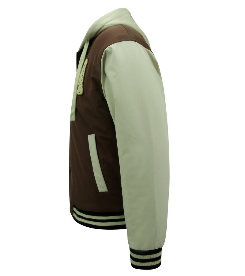 Enos Béisbol Jas met Capuchon Oversized -8632- Bruin