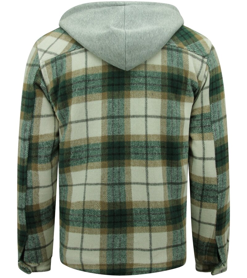 Enos Lumberjacket Hombre con Capucha -7091- Verde