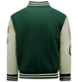 Enos Vintage Oversized Varsity Jacket Hombre - 7086 - Verde