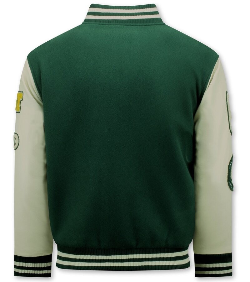 Enos Vintage Oversized Varsity Jacket Hombre - 7086 - Verde