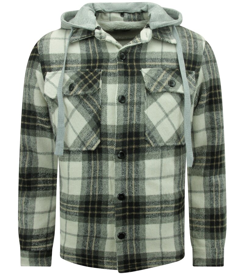 Enos Chaqueta Lumberjack con Capucha Teddy Lana -7091- Negro