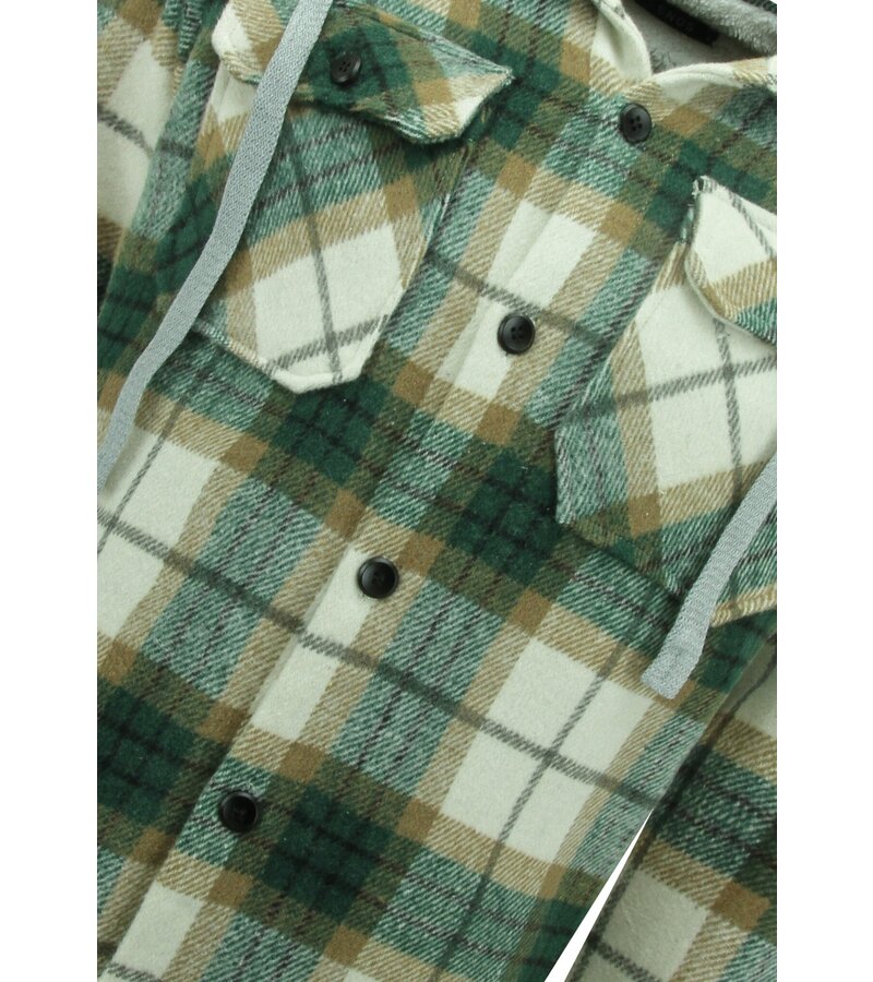 Enos Lumberjacket Hombre con Capucha -7091- Verde