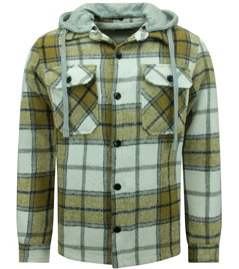 Enos Chaqueta Lumberjack Hombre con Capucha -7091- Marrón