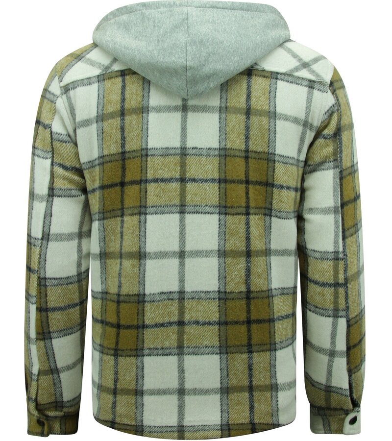 Enos Chaqueta Lumberjack Hombre con Capucha -7091- Marrón