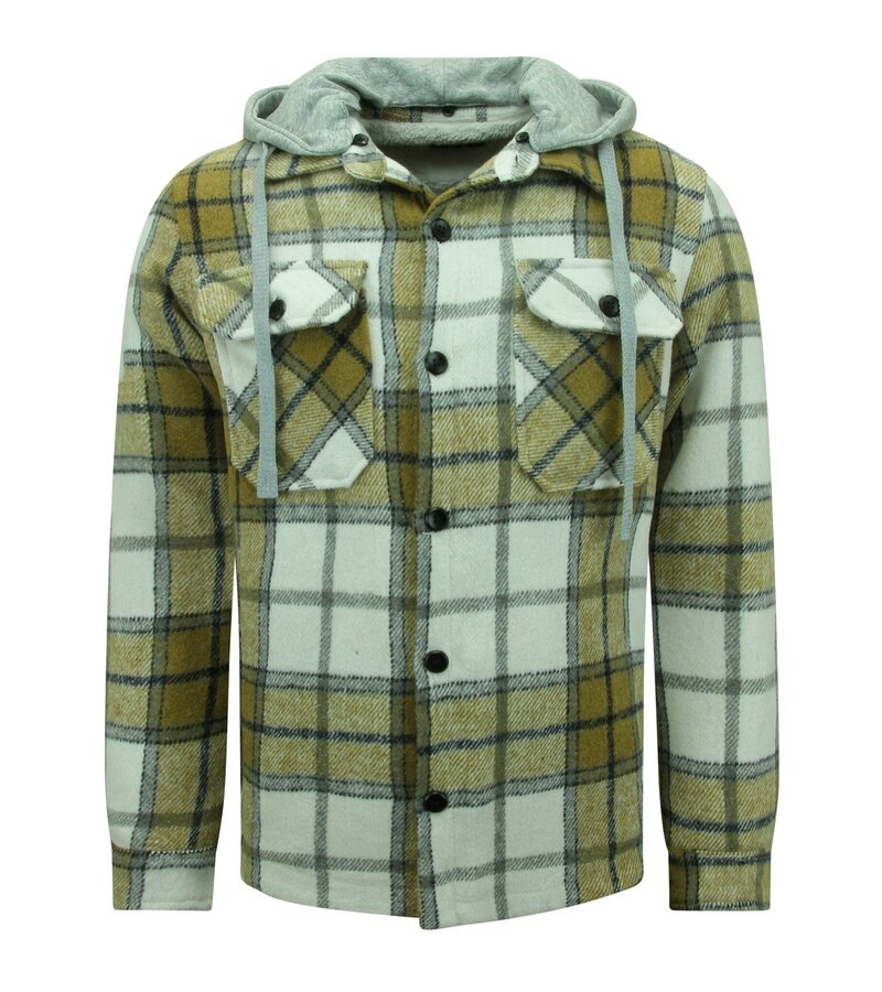 Enos Chaqueta Lumberjack Hombre con Capucha -7091- Marrón