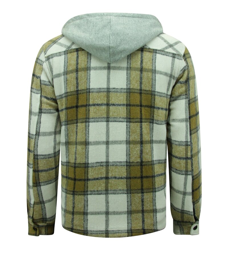 Enos Chaqueta Lumberjack Hombre con Capucha -7091- Marrón