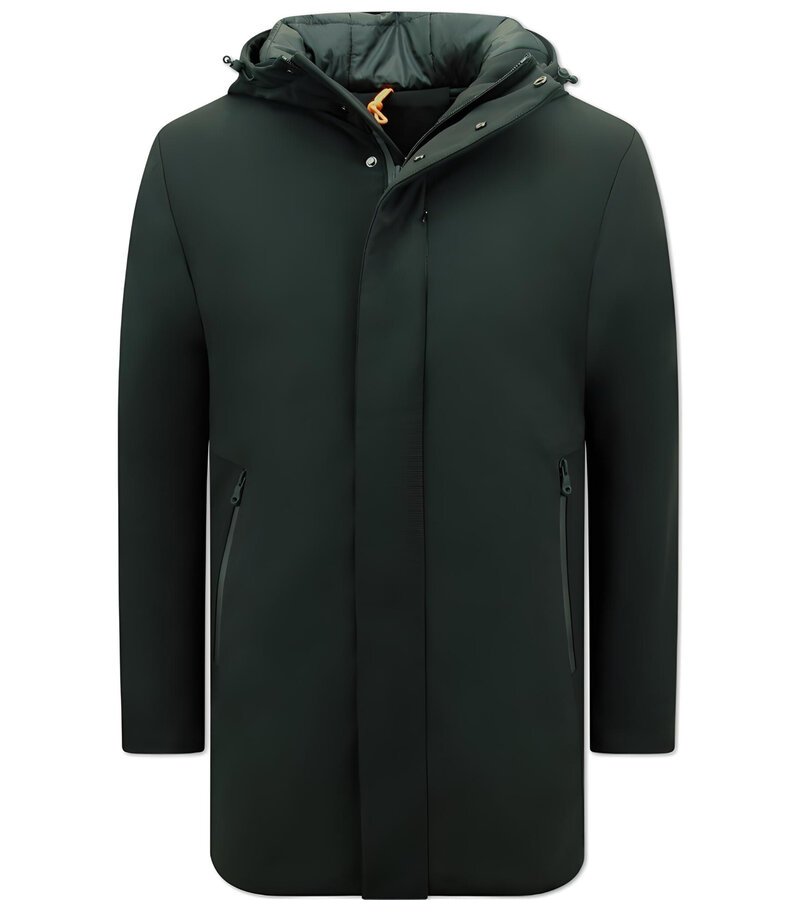 Enos Neat Classic Parka Chaqueta Hombre con Capucha -8927- Negro