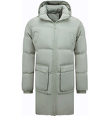 Local Fanatic Chaqueta Parka Larga Fechada Hombre - 3361 - Crema/Blanco