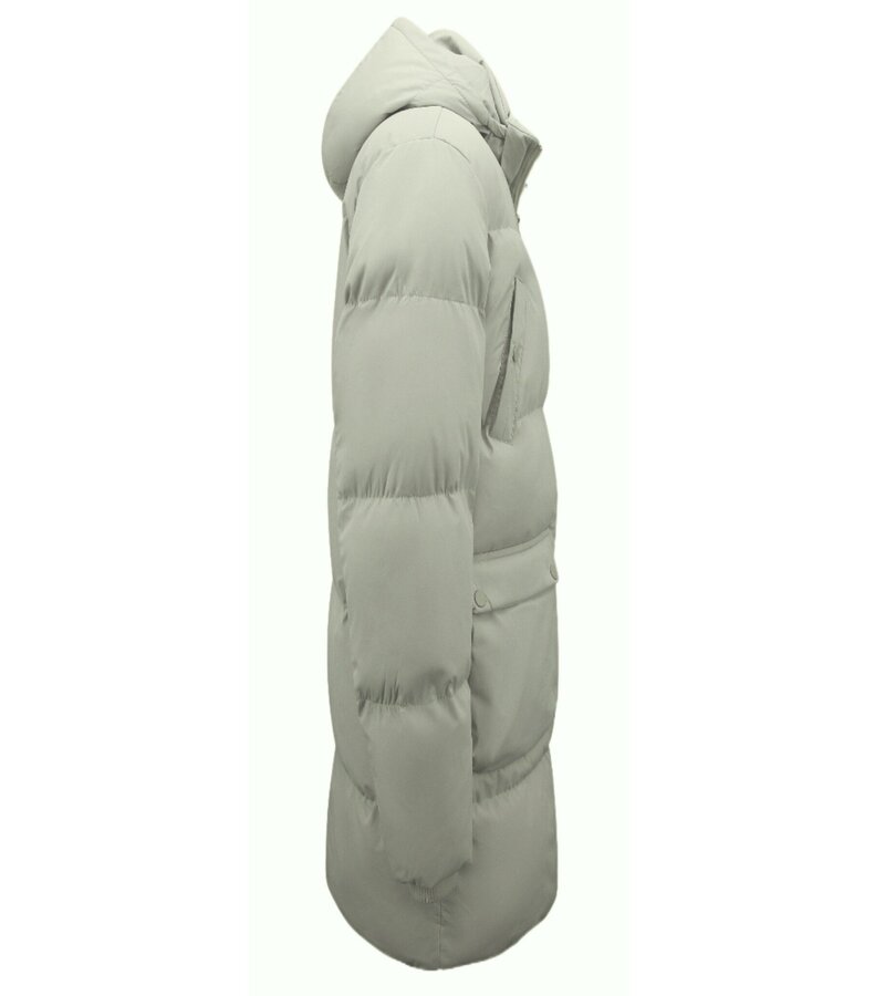 Local Fanatic Chaqueta Parka Larga Fechada Hombre - 3361 - Crema/Blanco