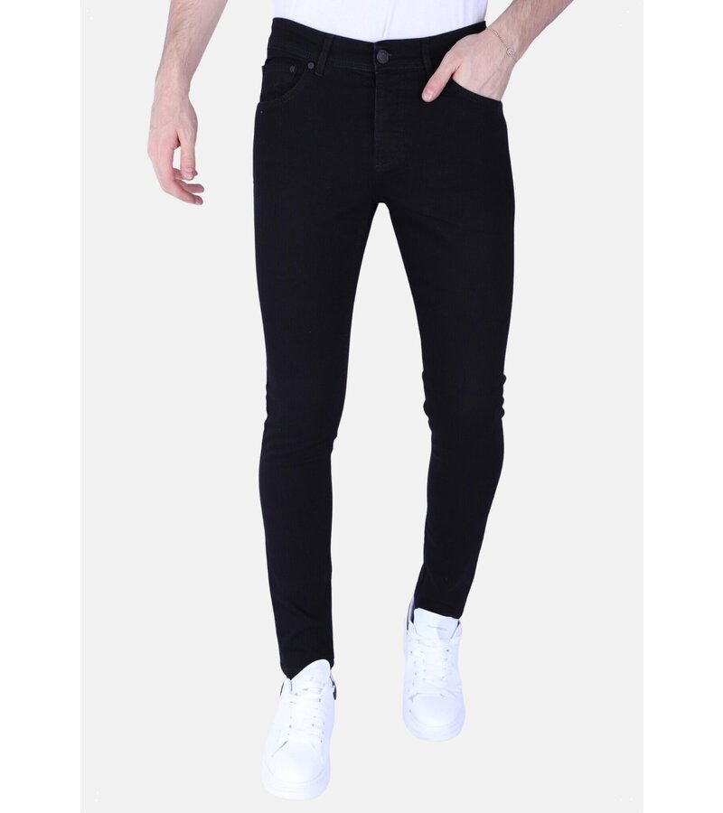 Local Fanatic Vaqueros Neat Slim-Fit con elástico para hombre -1091- Negro