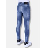 Local Fanatic Vaqueros para hombre Slim Fit con rotos - 1095 - Azul