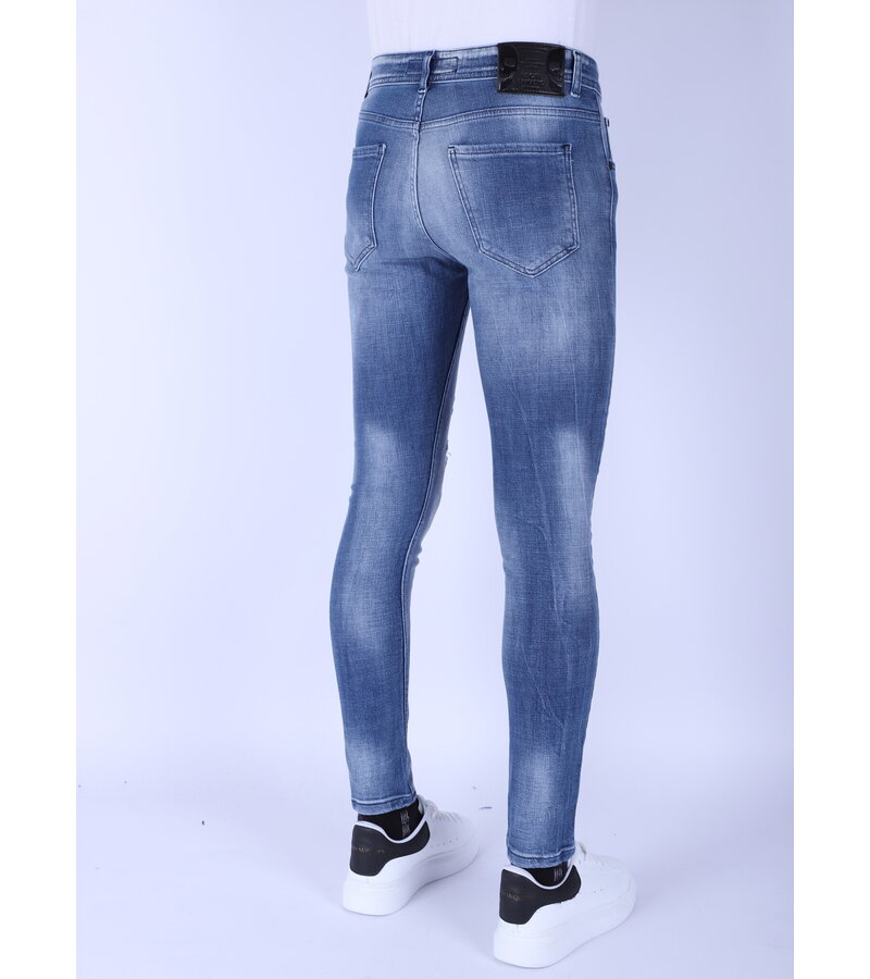 Local Fanatic Vaqueros para hombre Slim Fit con rotos - 1095 - Azul