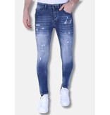 Local Fanatic Vaqueros para hombre Slim Fit con lavado blanqueado - 1094 - Azul