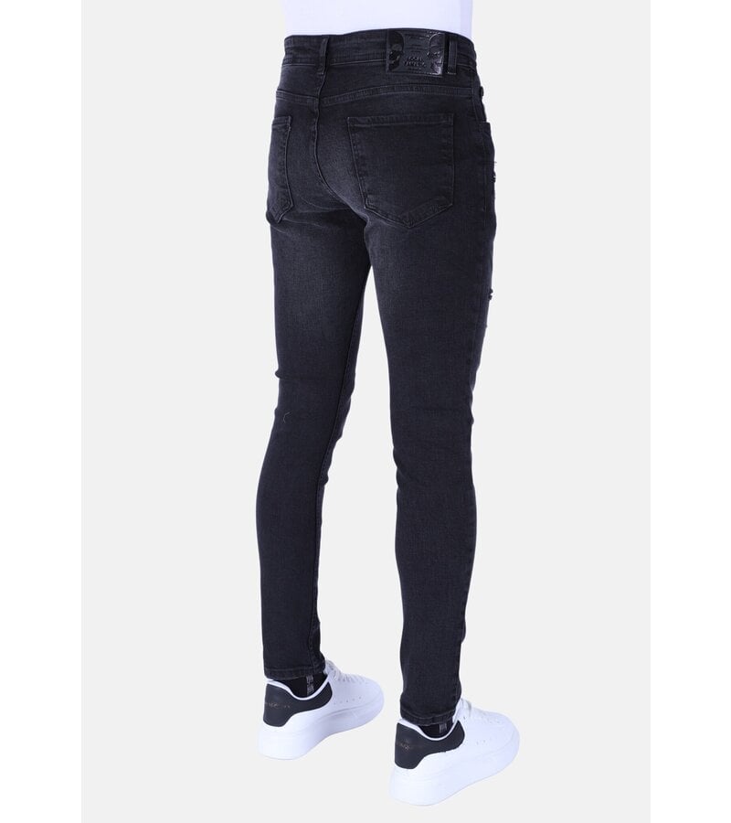 Local Fanatic Lavado a la piedra Jeans Slim Fit Hombre con Stretch - XXC - Negro