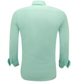 Gentile Bellini Camisa Oxford de manga larga para hombre - Verde