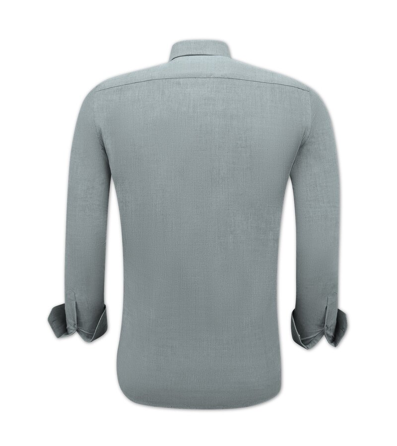 Gentile Bellini  Blusa Oxford Hombre Manga Larga Liso - Gris