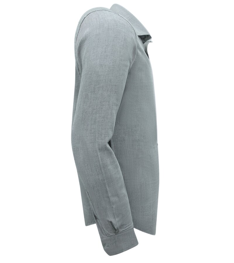 Gentile Bellini  Blusa Oxford Hombre Manga Larga Liso - Gris