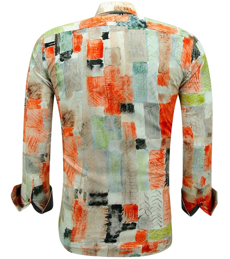 Gentile Bellini Camisas de hombre con estampados de colores - 3146 - Marrón