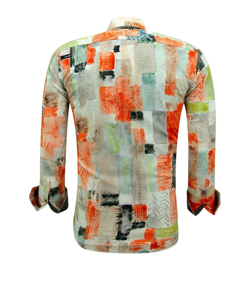 Gentile Bellini Camisas de hombre con estampados de colores - 3146 - Marrón