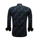 Gentile Bellini Camisa de manga larga para hombre con estampado - 3144 - Azul