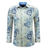 Gentile Bellini Camisas Hombre Manga Larga Slim fit - 3140 - Azul