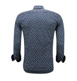 Gentile Bellini Camisa casual de algodón para hombre con estampado - 3141 - Azul