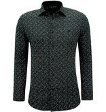 Gentile Bellini Camisa Casual Hombre Manga Larga con Estampado - 3143 - Negro