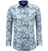 Gentile Bellini Camisa de algodón para hombre con estampado - 3138 - Blanco