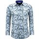 Camisa de algodón para hombre con estampado - 3138 - Blanco