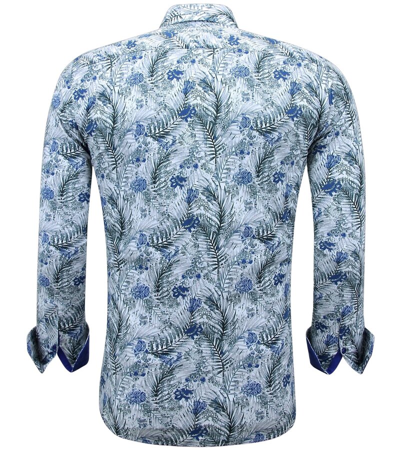 Gentile Bellini Camisa de algodón para hombre con estampado - 3138 - Blanco