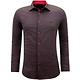 Camisa Estampada Hombre Manga Larga Slim Fit - 3137 - Roja