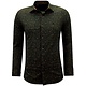 Camisas Hombre Manga Larga con Estampado Slim Fit- 3145 - Marrón