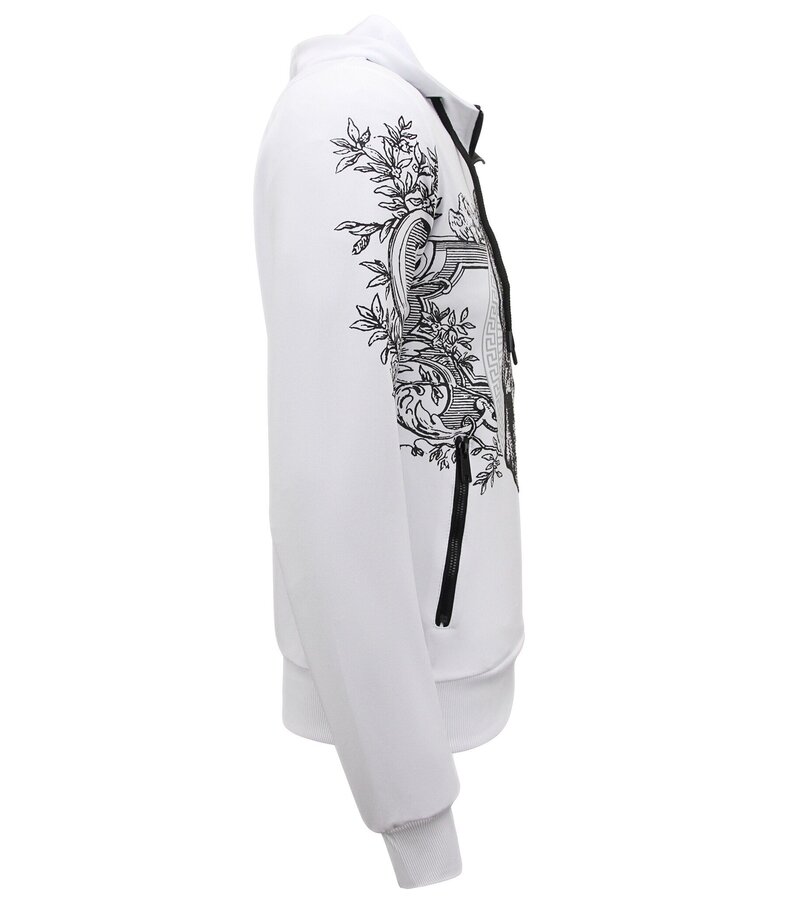 TopStar Chándal de hombre con estampado - Traje de casa - Traningsuit - 2676 - Blanco