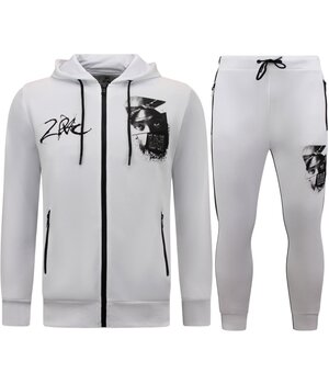 TopStar Chándal Hombre Tupac Shakur - Homesuit - 2Pac Jogging Suit - 267 - Blanco