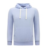 Enos Sudadera con capucha para hombre - Plain Basic Hoodie - Azul claro Enos Sudadera con capucha para hombre - Plain Basic Hoodie - Azul claro