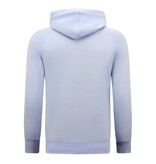 Enos Sudadera con capucha para hombre - Plain Basic Hoodie - Azul claro Enos Sudadera con capucha para hombre - Plain Basic Hoodie - Azul claro