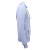 Enos Sudadera con capucha para hombre - Plain Basic Hoodie - Azul claro Enos Sudadera con capucha para hombre - Plain Basic Hoodie - Azul claro