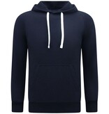 Enos Sudadera con capucha Hombre - Blanco Basic Hoodie - Azul oscuro Enos Sudadera con capucha Hombre - Blanco Basic Hoodie - Azul oscuro