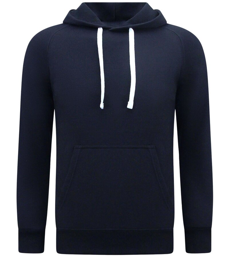 Enos Sudadera con capucha Hombre - Blanco Basic Hoodie - Azul oscuro