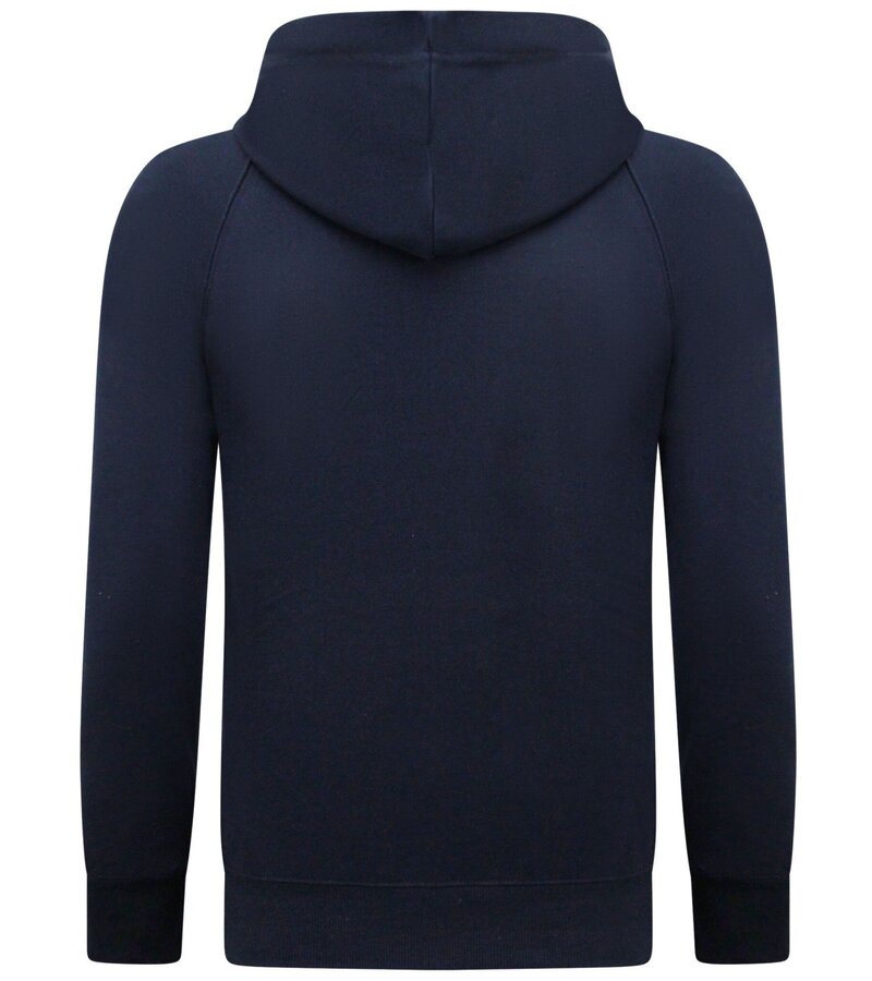 Enos Sudadera con capucha Hombre - Blanco Basic Hoodie - Azul oscuro